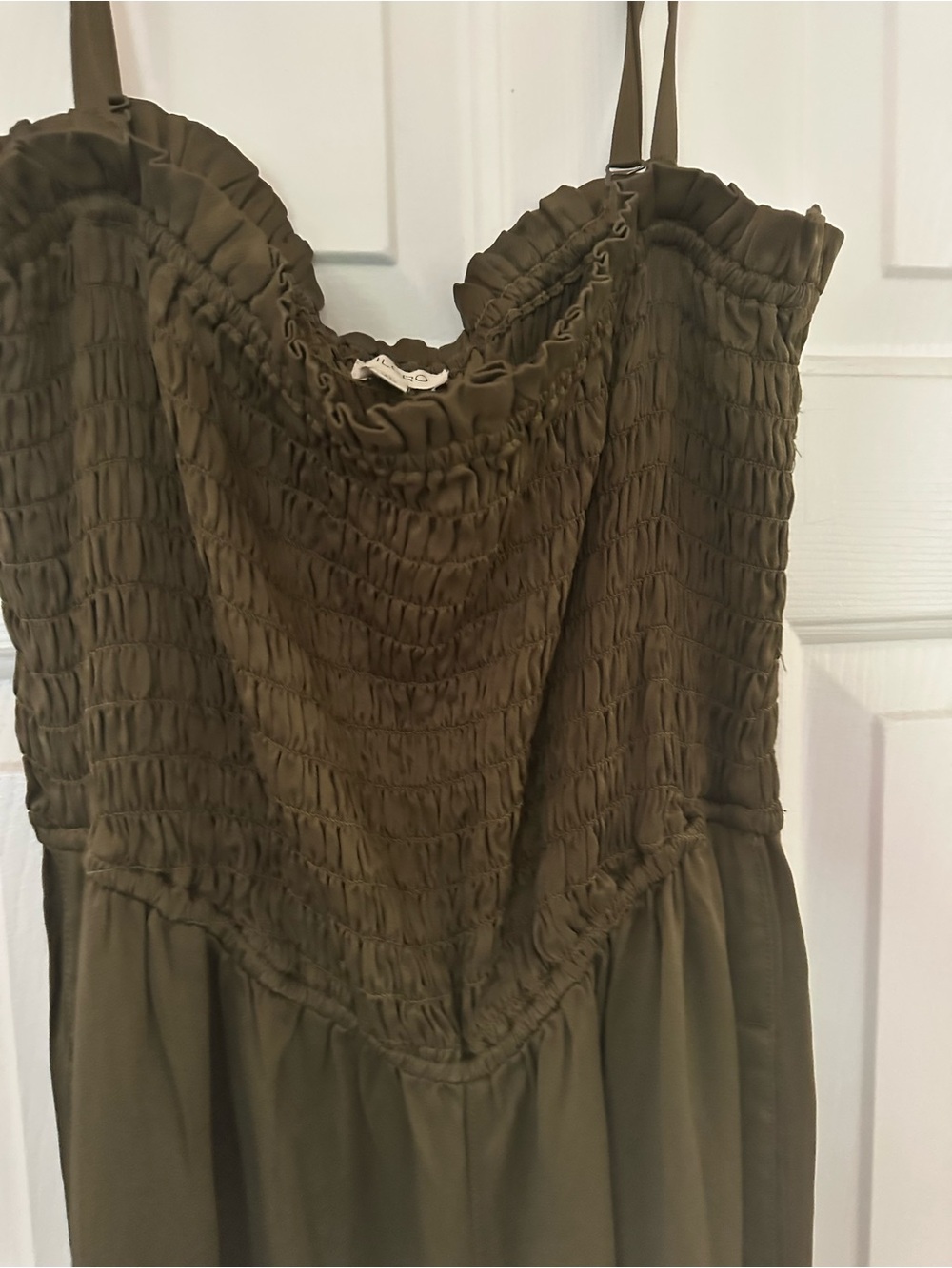 Pilcro Olive Smocked-Bodice Wide-Leg Jumpsuit - Picture 3 of 3